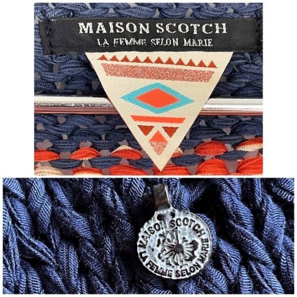 Scotch Soda Maison Scotch Fringe Trim folky bohemian Sweater small - Picture 6 of 8
